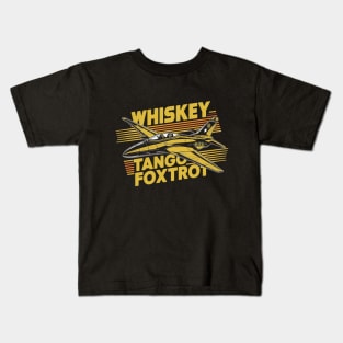 Whiskey Tango Foxtrot Fighter Jet Kids T-Shirt